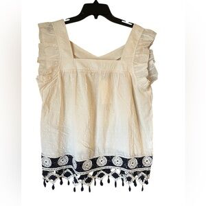 NWT Solitaire Women’s Crochet Hem Blouse